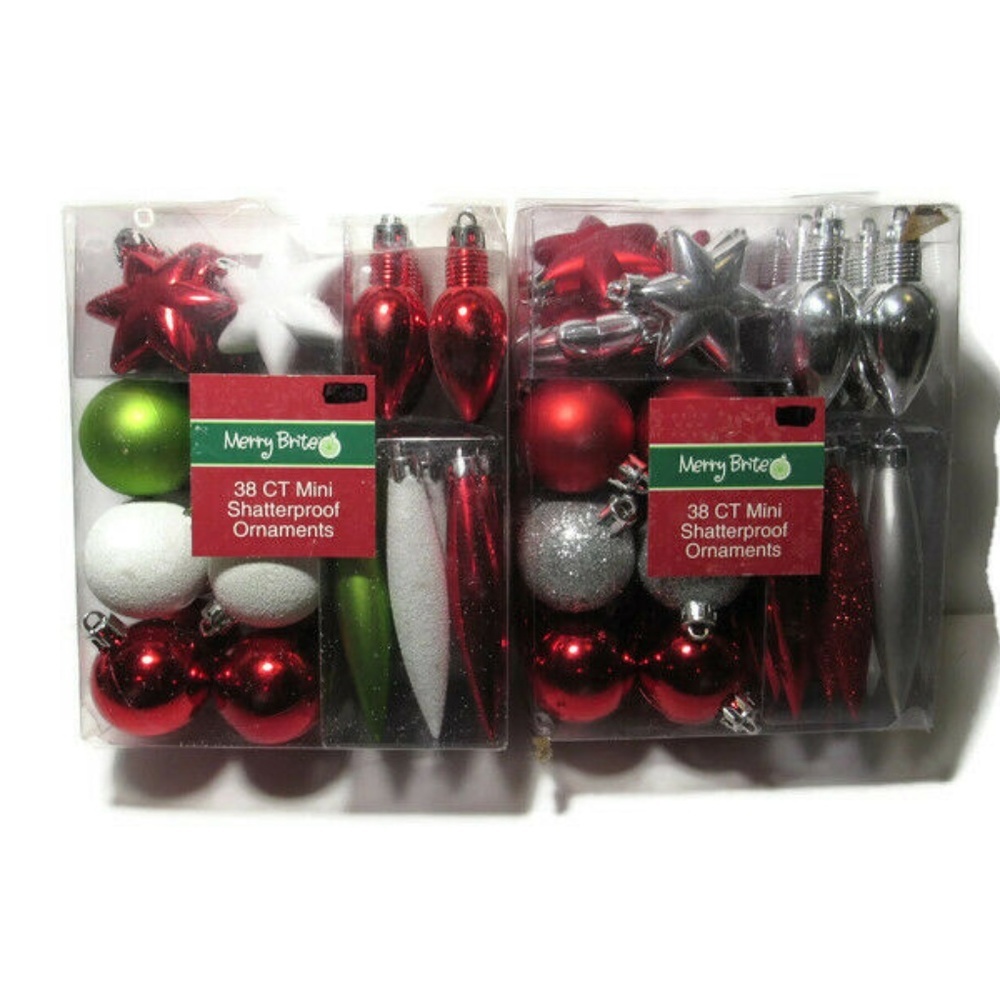 Christmas Ornaments Merry Brite Shatterproof